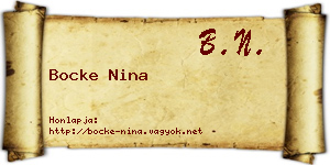 Bocke Nina névjegykártya